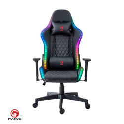 SILLA GAMER MARVO CH-35 NEGRO CON ROJO RGB