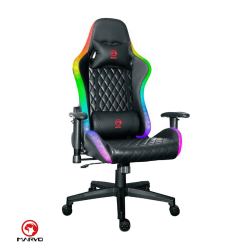 SILLA GAMER MARVO CH-35 NEGRO CON ROJO RGB