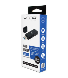 LECTOR DE TARJETAS SD Y MICROSD UNNO TEKNO USB 3.0 CR1004BK