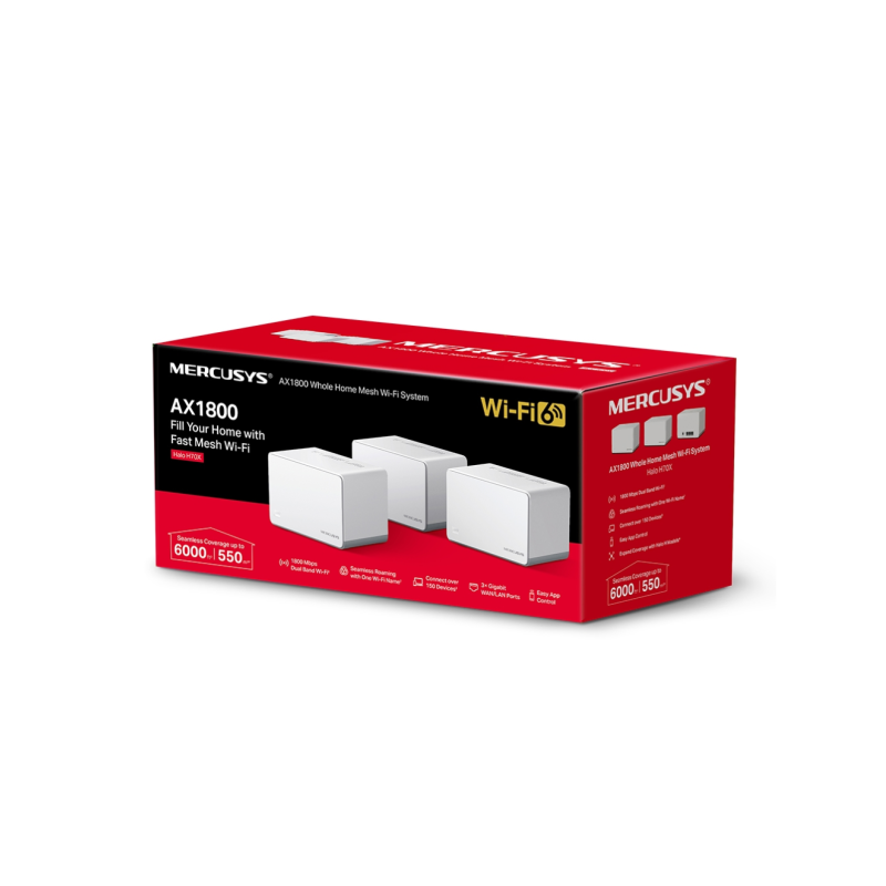 SISTEMA MESH MERCUSYS H70X AX1800 3PACK GIGABIT