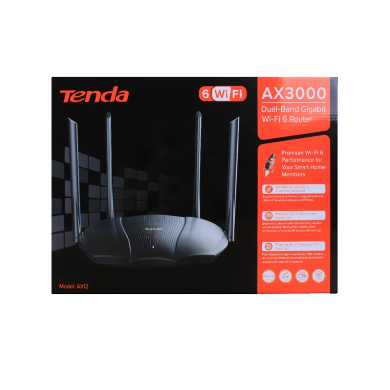 ROUTER TENDA TX12 PRO AX3000 WIFI 6 - 4 ANTENAS