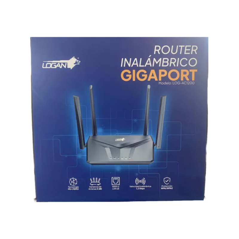 ROUTER LOGAN AC1200 GIGABIT 4 ANTENAS