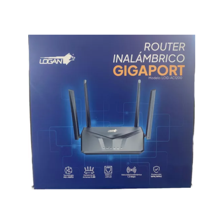 ROUTER LOGAN AC1200 GIGABIT 4 ANTENAS